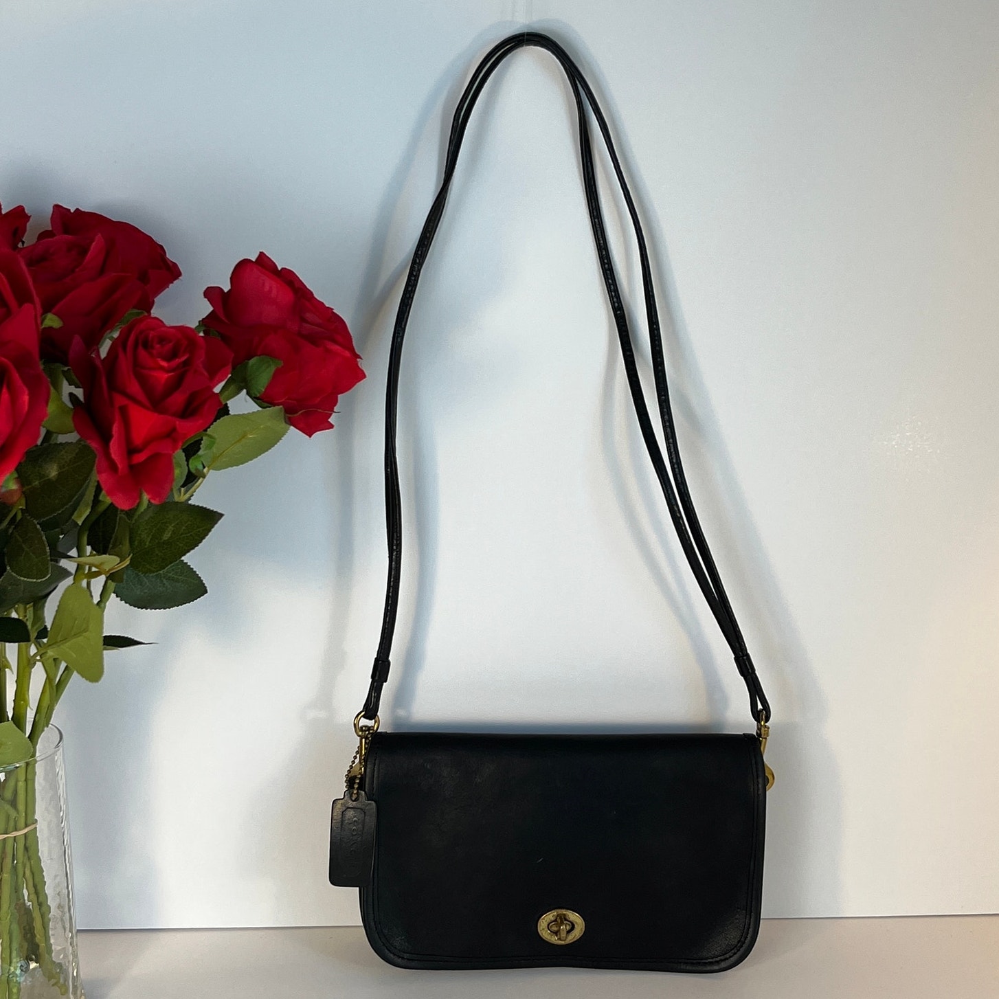 Vintage Coach Nyc Early Dinky Bag Mini Clutch 9375 Black 1980s